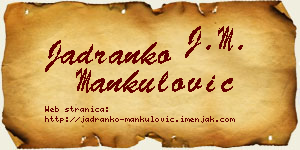 Jadranko Mankulović vizit kartica